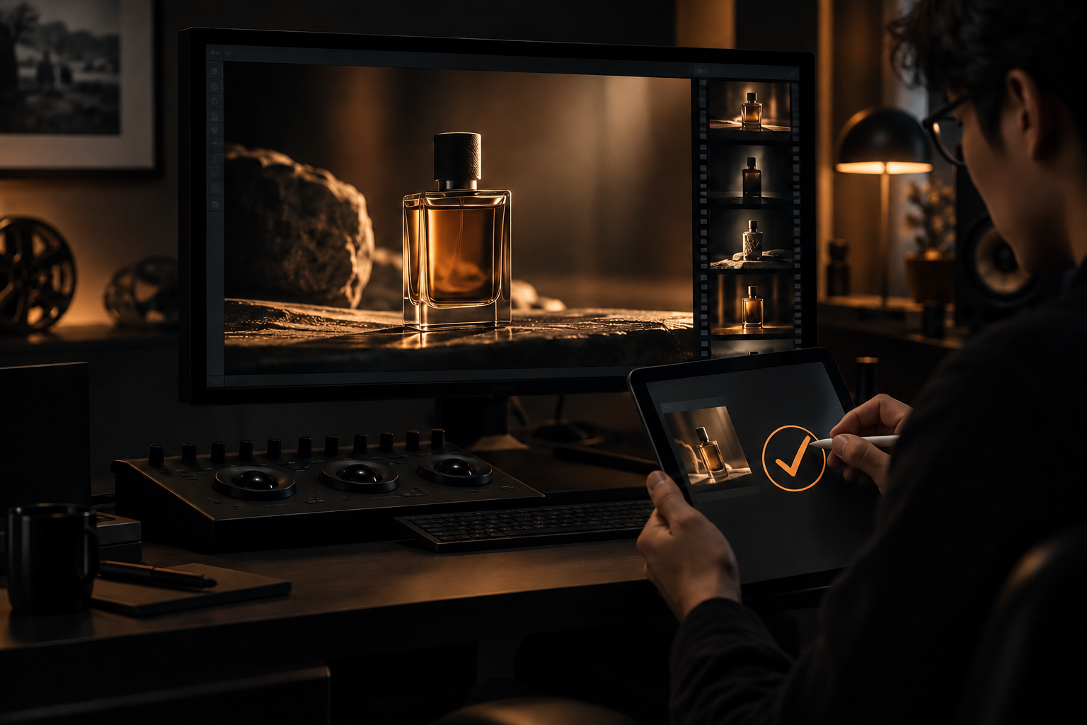 Approved AI film key frames reviewed before animation